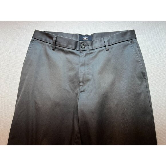 Dockers Men's Straight Fit Chino Pants Flat Front Size 34x32 Gray Soild Casual - Picture 5 of 10